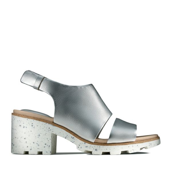 Clarks Womens Rene Sienna Sandals Silver | CA-5209186